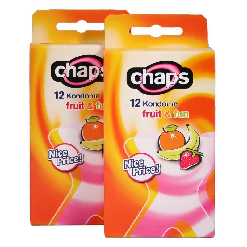 24er(2x12)ChapsFruit&FunKondomeFeucht3verschiedeneAromen