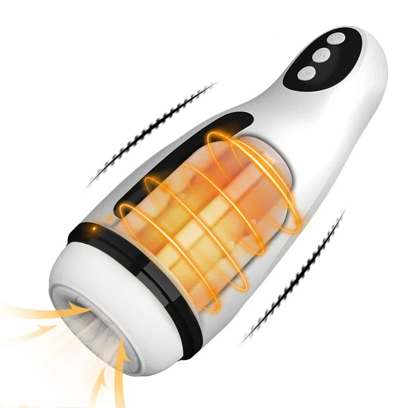 3-in-1HeatedAutomaticSuctionVibratingMaleMasturbatorCupwithRealisticOralFeel