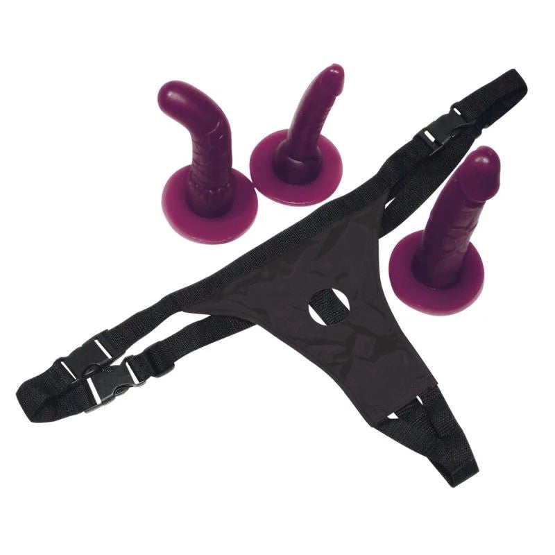 3-teiligesUmschnalldildoset»StrapOn«,S-XL