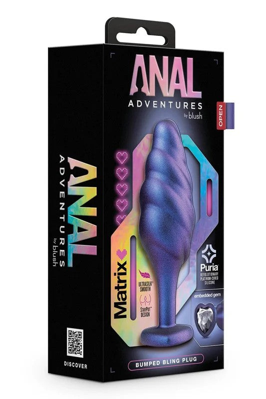 AnalAdventuresMatrixBumpedBlingPlugSapphire3,8cm