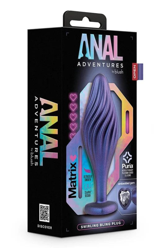 AnalAdventuresMatrixSwirlingBlingPlugSapphire3,8cm