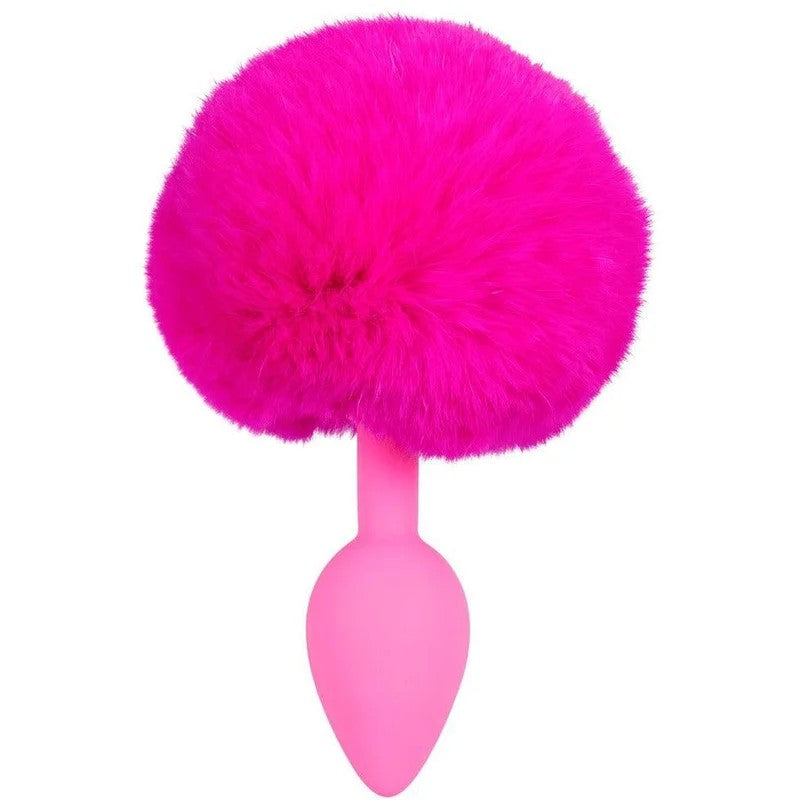 Analplug„BunnyTail“ausSilikon–konischØ2.8cm(pink)