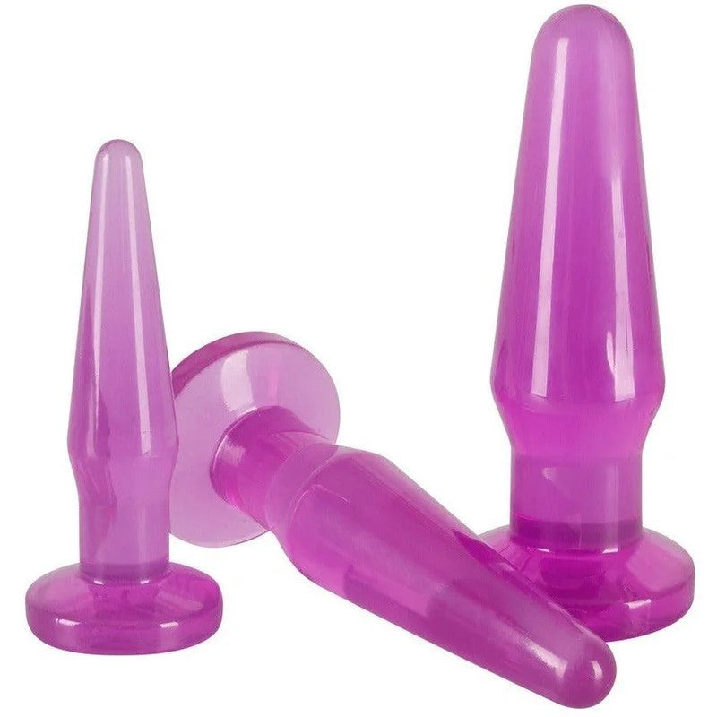 Analplugs–konischim3erSet(pink)