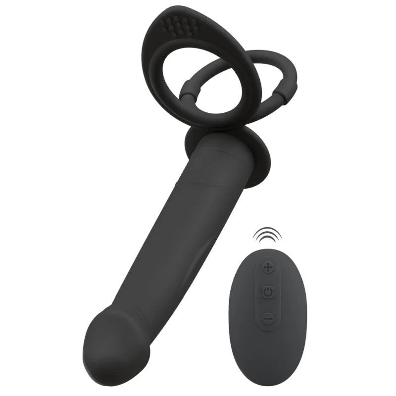 Analvibrator„RCdoublefucker“mitPenis-undHodenring