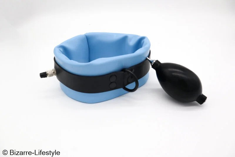 AufblasbaresLatexhalsband55mmbreitverschiedeneFarbenLschwarzschwarzabschließbarohneSchlösser