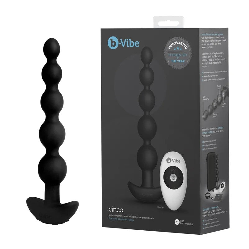 b-VibeCincoAnalBeadsBlack