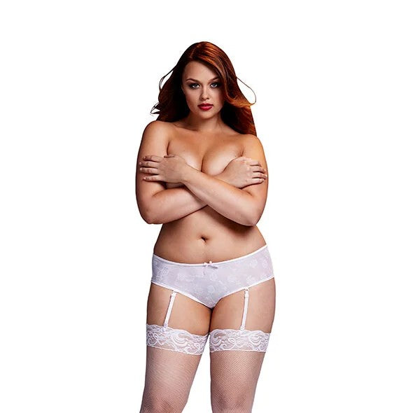 Baci–WhiteRoseOpenCrotchBoyshortPantyXL