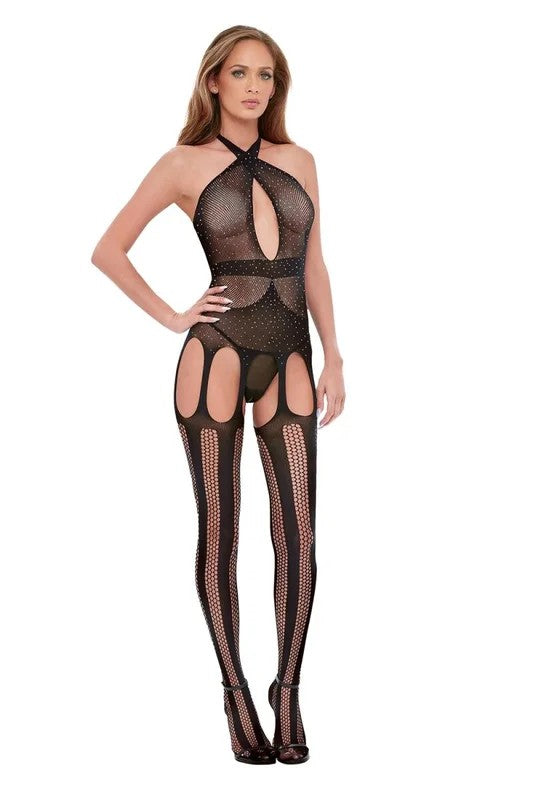 BaciDiamonteBodysuitBlackOnesize–Queensize