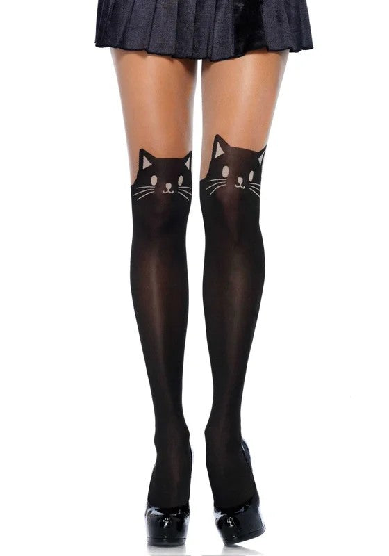 BlackCatOpaquePantyhoseBlackOS