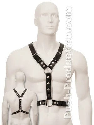 BlackLeatherHarnesswithMetalSpots