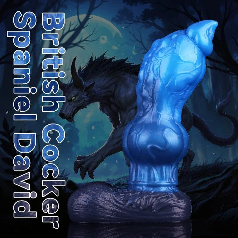 BlauerSilikon-Dildo(20cm)mitHundeknoten-Design–StimulierendesSpielzeugzurSteigerungdesvaginalenHöhepunktsundzurErweiterungderVagina.