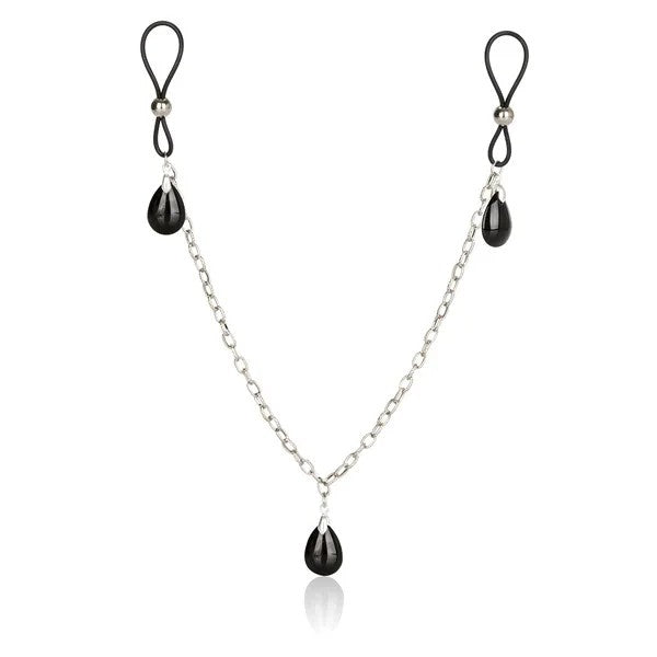 CaliforniaExoticsNonpiercingNippleChainJewelryOnyx