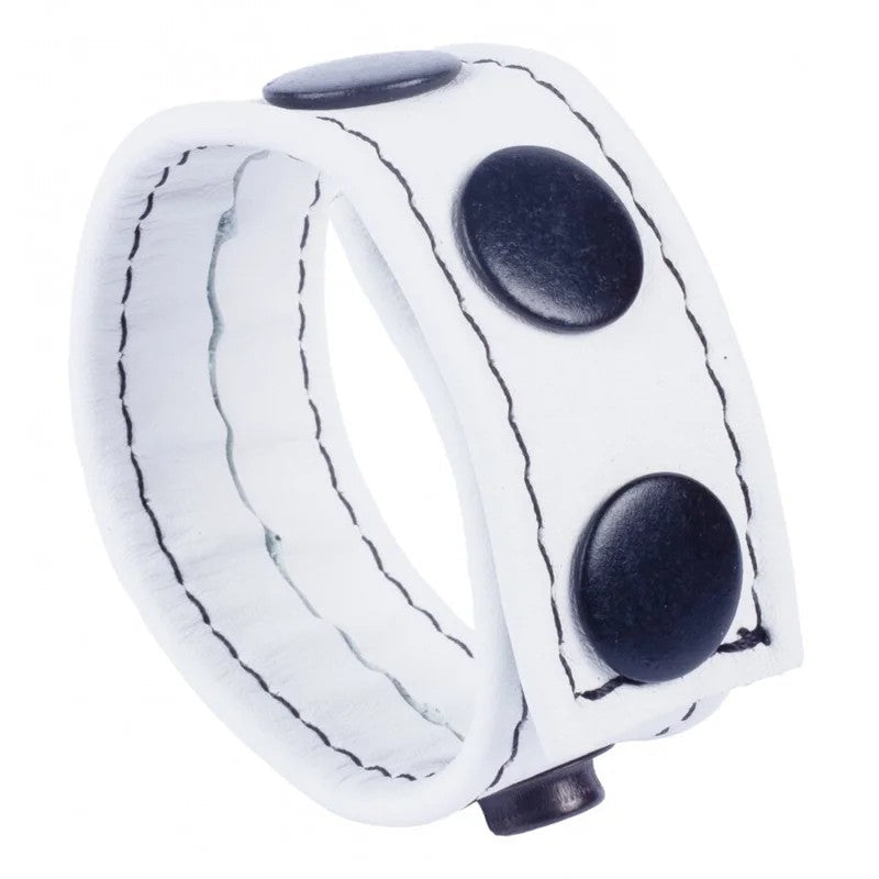 CockyWhiteLeatherCockring