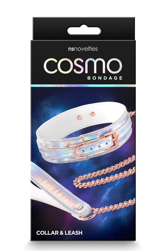 CosmoBondageCollarAndLeashRainbow