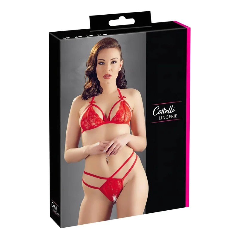Cottelli–offenesSpitzen-BH-Set(rot)–L