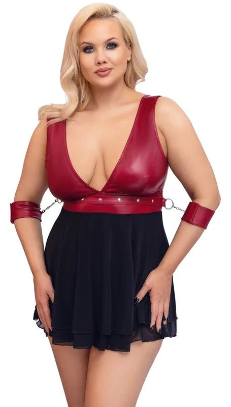 CottelliBondage–Babydollschwarz/rotQueensize
