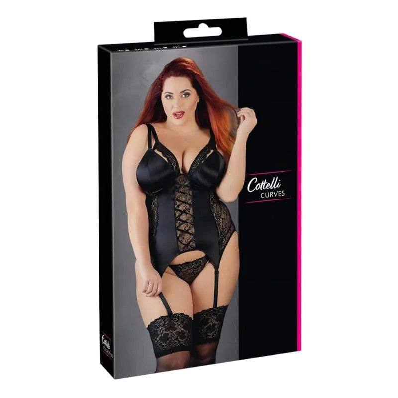CottelliPlusSize–VielseitigesStrapsoberteil(Schwarz)
