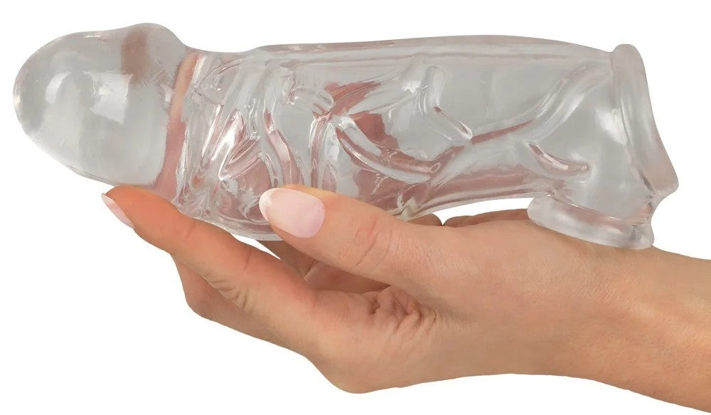 CrystalPenisSleevewithExtension+BallRingTransparent