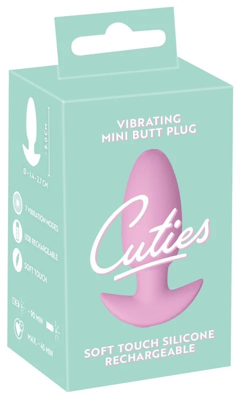 CutiesVibratingMiniButtPlugRose