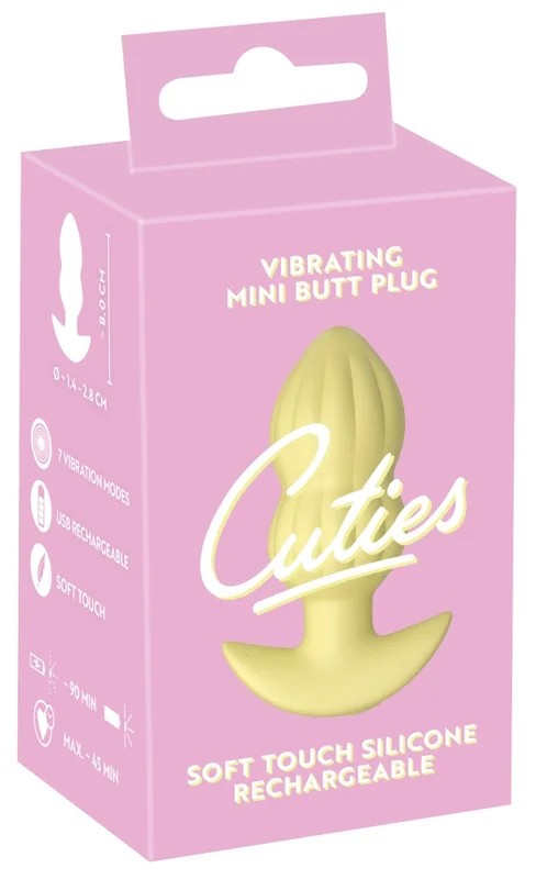 CutiesVibratingMiniButtPlugYellow