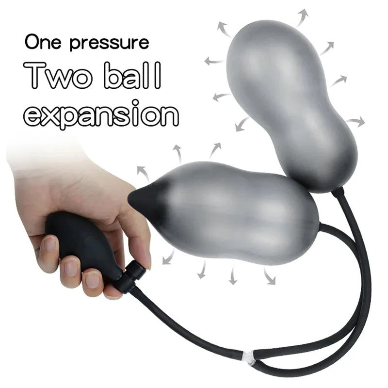 DoppelteraufblasbarerAnalplug–exotischeDual-Anal-Erweiterung,G-Punkt,Prostata-Massage,Melken