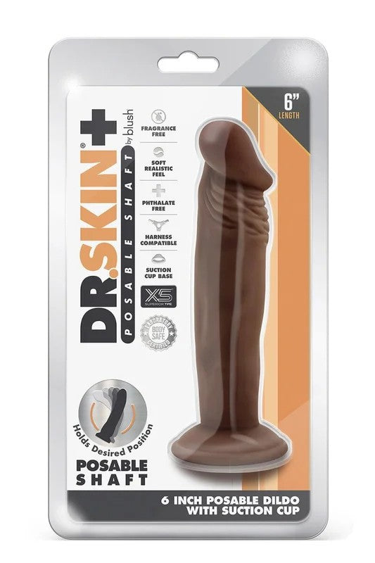 Dr.SkinPlus6InchPosableDildoChocolate–16,5cm