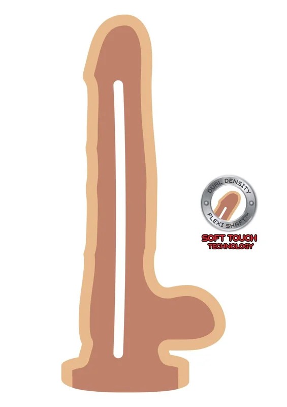 DualDensityDildo8inchBallsSkin