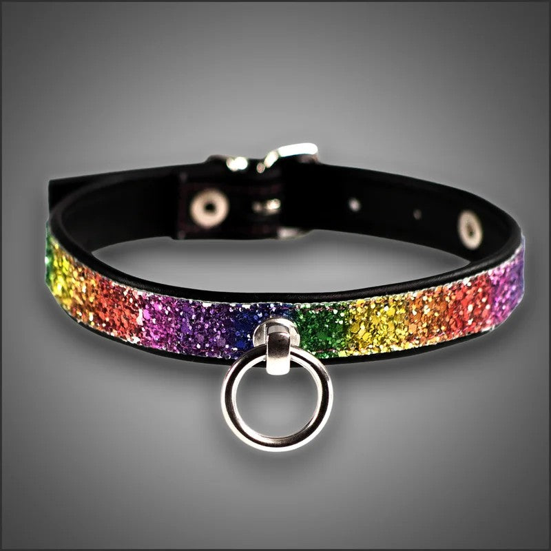 EchtlederhalsbandRainbowDiamond2,0cm