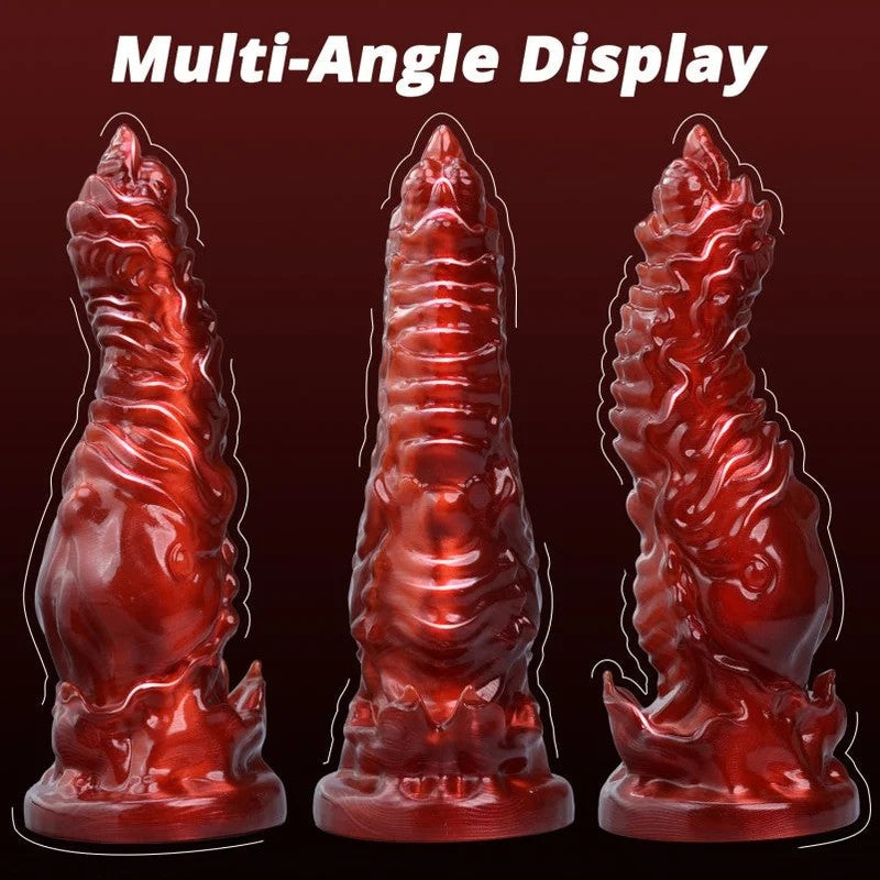 FantasyButtPlugBlutroterSilikonDrakesDick–UnregelmäßigstrukturierteseinführbaresVaginal-Sexspielzeug