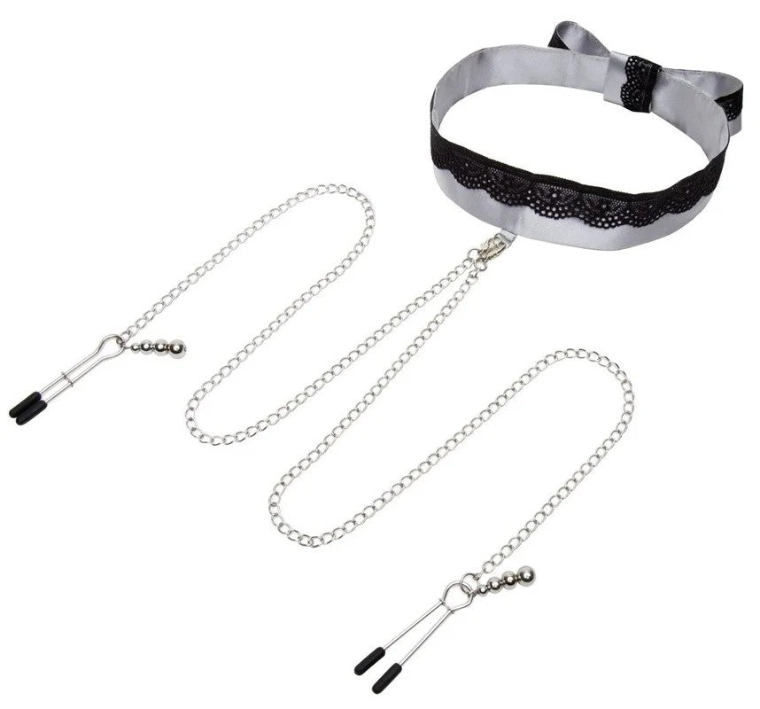 FiftyShadesofGrey–PlayNiceSatinCollar&NippleClamps