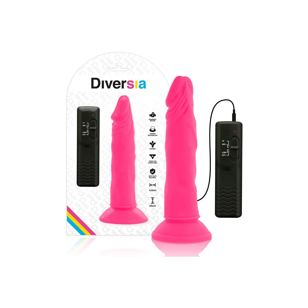 FLEXIBLERDILDOMITVIBRATIONROSA23CM-O-4.3CMVONDIVERSIA