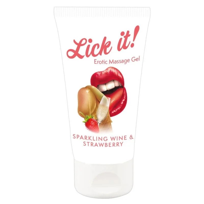 Gel“EroticMassageGelSparklingWineandStrawberry“mitErdbeer-/Sekt-Aroma,50ml