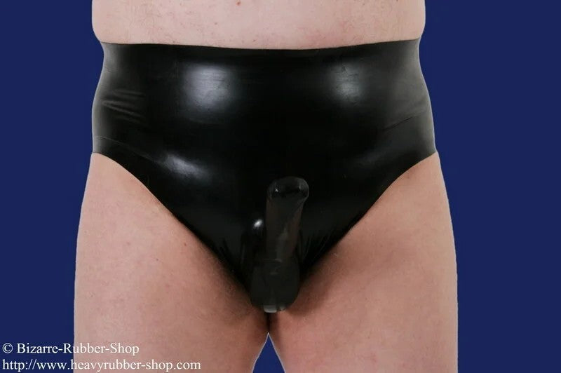 GentspantywithtesticlecondomandanalsheathSblackRubber0,35mmwithanalsheath