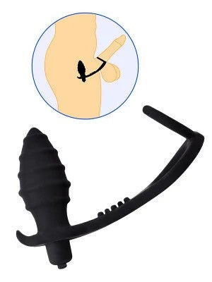 GerillterSilikonVibratingProstataMassagermitPenisring