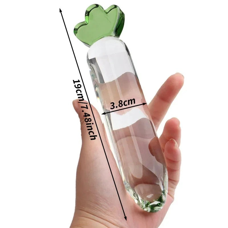 Glasdildo-Buttplug–pflanzlicherKristall-Analdildo,Vagina-Prostata-Massagegerät