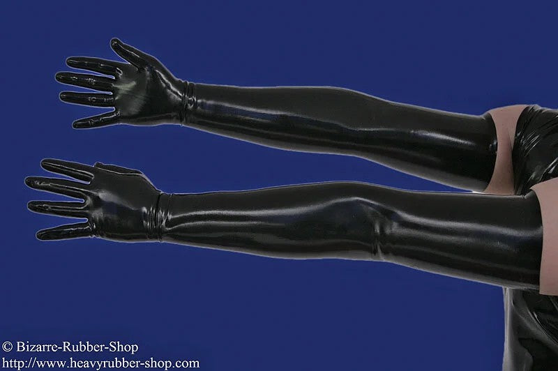 Gloveslongdifferentstrengthsblack8Rubber0,90mm