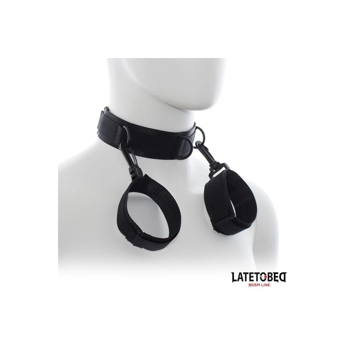 HALSBANDMITHANDFESSELN,NYLONVONLATETOBEDBDSMLINE