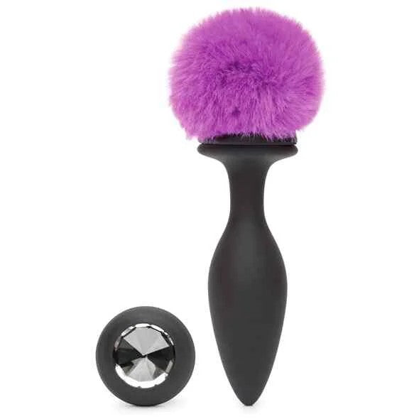 HappyRabbit–RechargeableVibratingButtPlugBlack&PurpleLarge