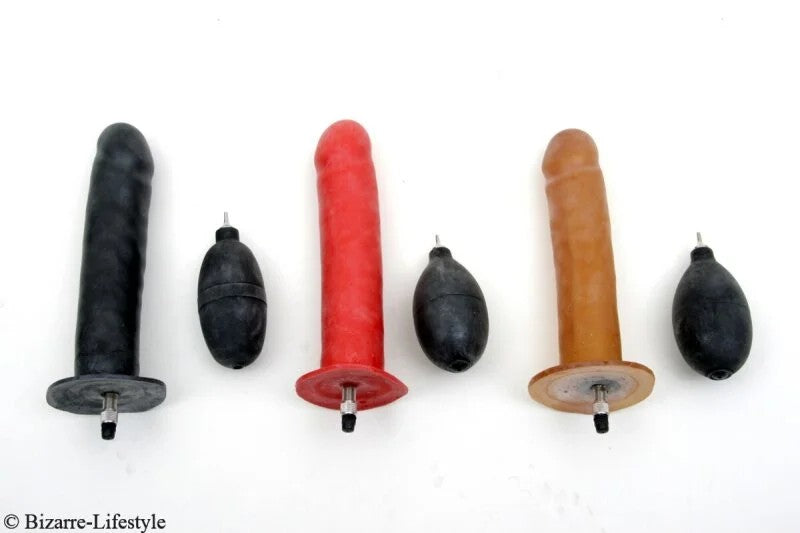 InflatabledildowithvalveandpressureballØ38mmoptionallysolidcore