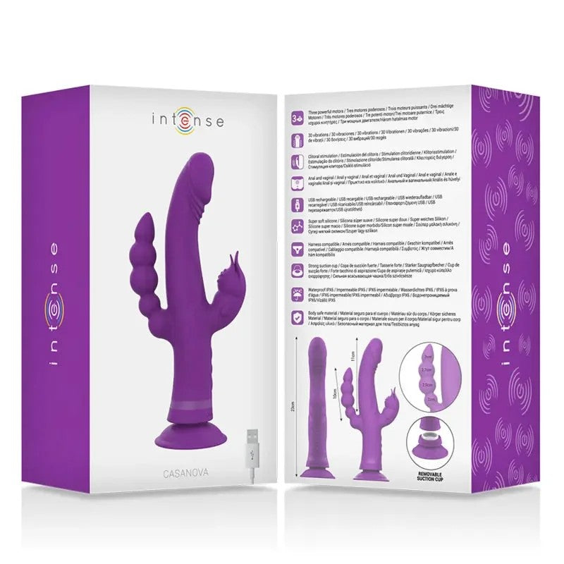 INTENSE–CASANOVARABBITSILIKONVIBRATORDREIFACHMOTORLILA