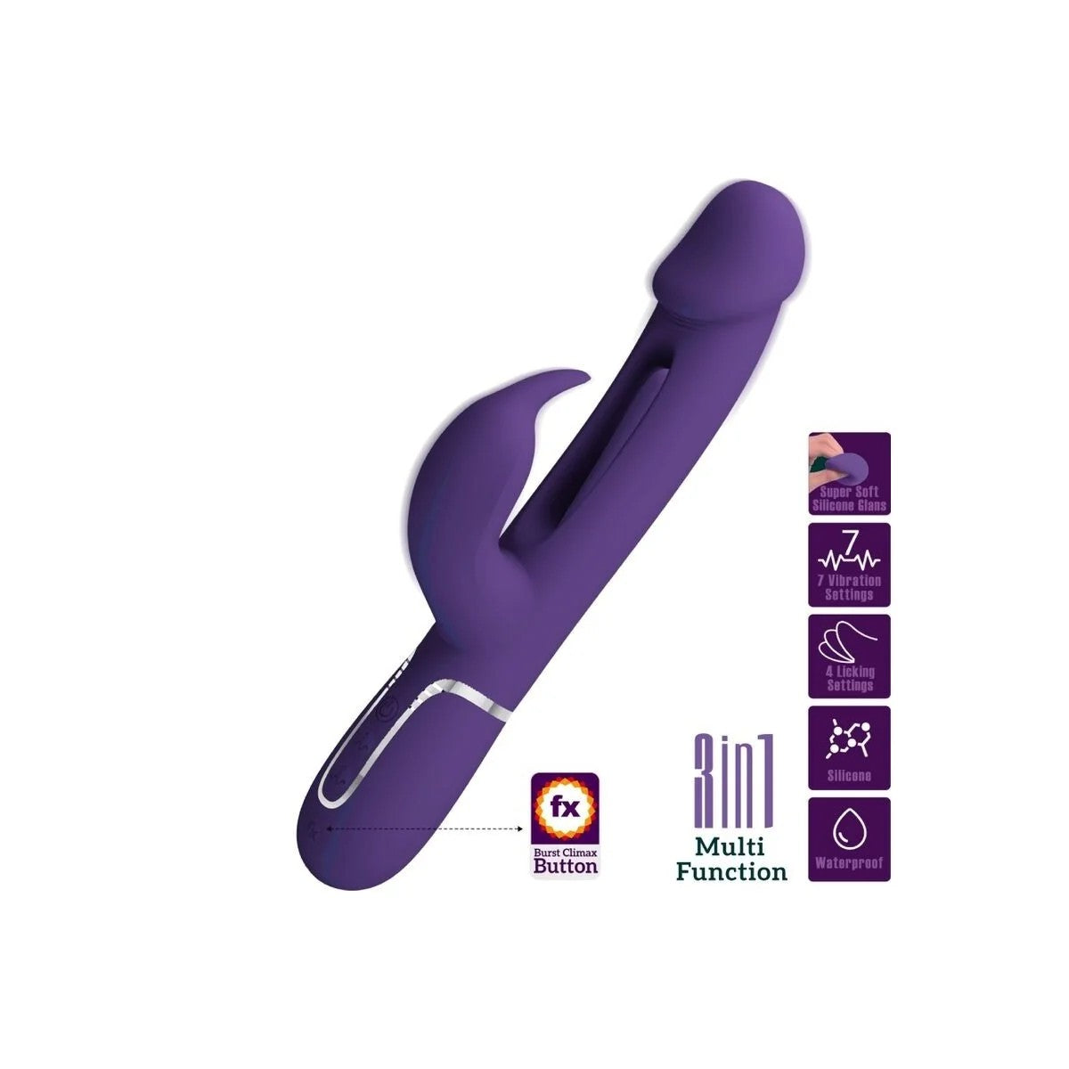 KAMPASRABBIT3IN1MULTIFUNKTIONSVIBRATORMITZUNGEVIOLETTVONPRETTYLOVEFLIRTATION