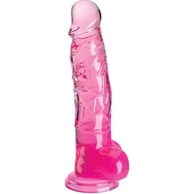KINGCOCK–CLEARREALISTISCHERPENISMITKUGELN16.5CMROSA