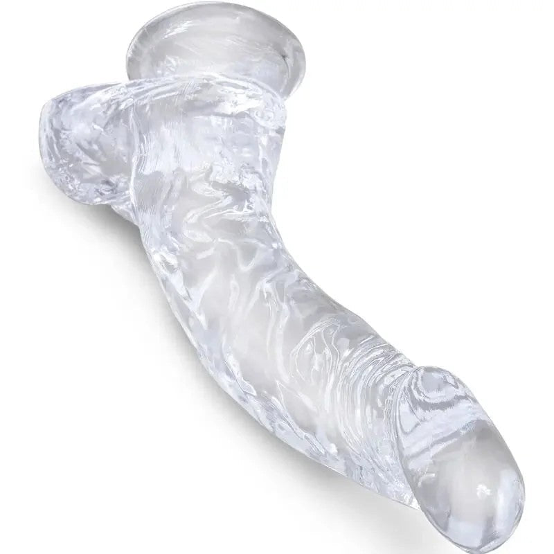 KINGCOCK–CLEARREALISTISCHGEBOGENERPENISMIT16.5CMTRANSPARENTENEIEREN