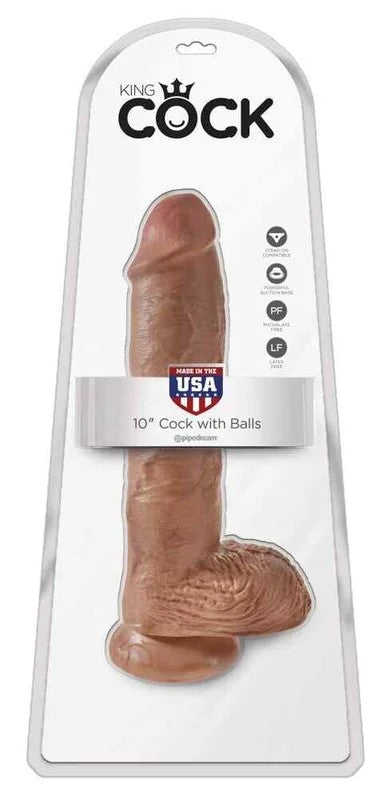 KingCock10inchBallsTan