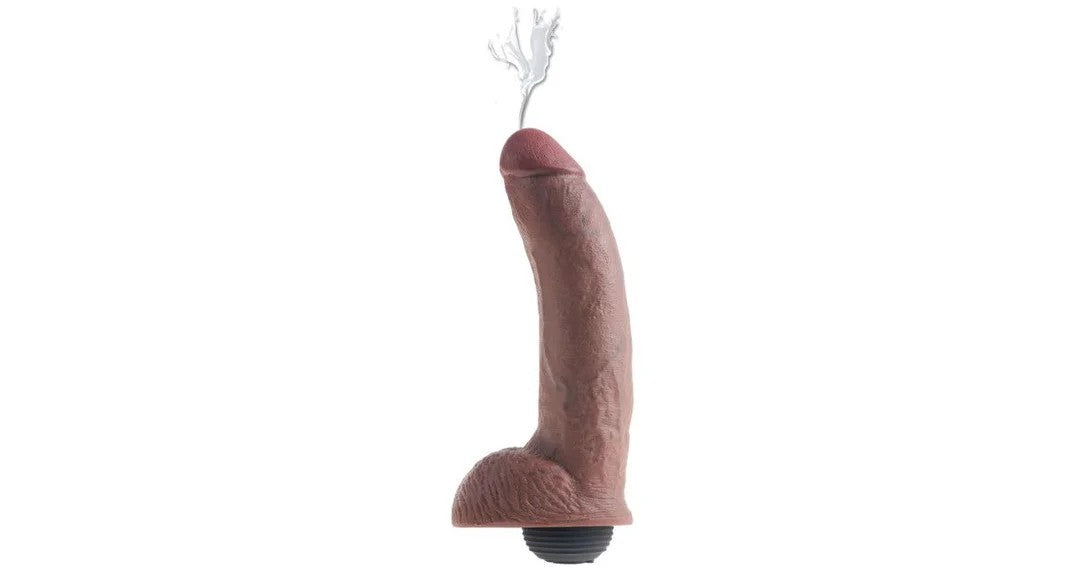 KingCockSquirtingCockWithBalls9InchTan