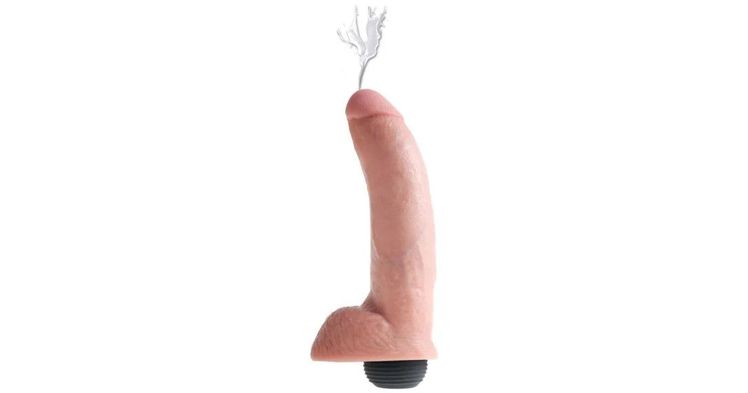 KingCockSquirtingCockWithBalls9InchLight