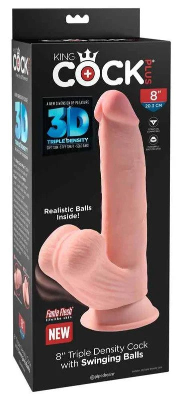 KingCockTripleDensityCockwithSwingingBalls20.5cm