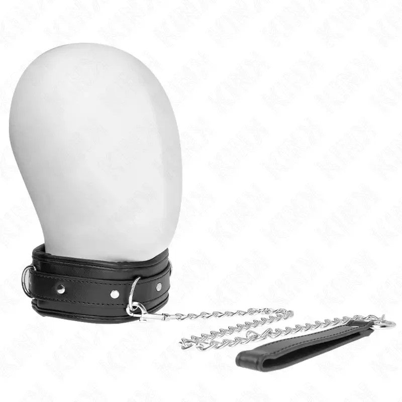 KINK–HALSKETTEMITSCHWAMMKUNSTLEDERBANDMODELL3VERSTELLBAR37-54CMX3CM