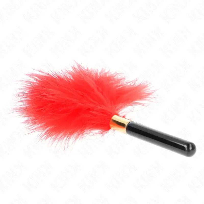 KINK–ROT-GOLDMETALLKITZELFEDERN18CM