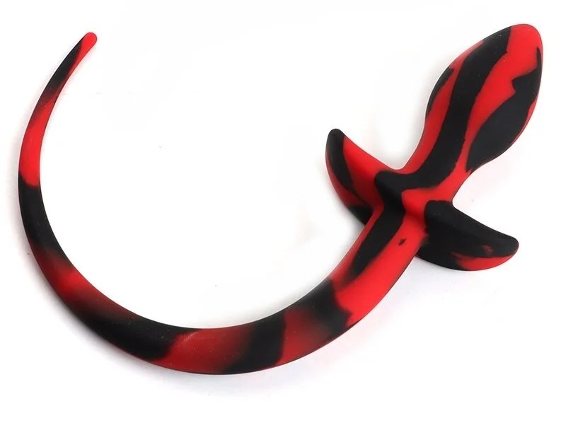 KinkyPuppyDogTailPlug7.5x3.1cmBlack-Red
